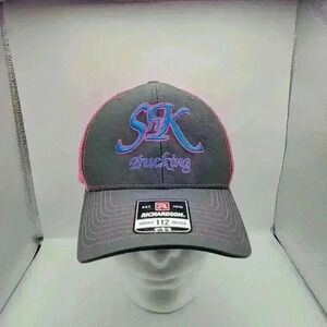 Richardson 112 Embroidered SnK Trucking Women's Hat Gray Pink